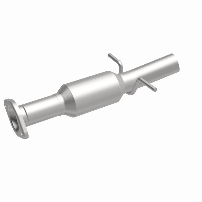 MagnaFlow 52537 oem grade direct-fit catalytic converter, front three-quarter view of the turntable spin