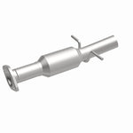 MagnaFlow 52537 oem grade direct-fit catalytic converter, front three-quarter view of the turntable spin