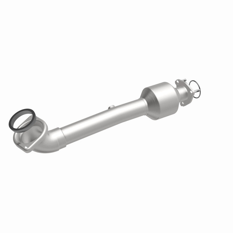 MagnaFlow 5571019 carb direct-fit catalytic converter, front three-quarter view of the turntable spin