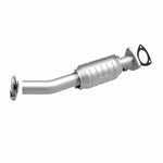 MagnaFlow 557812 carb direct-fit catalytic converter, front three-quarter view of the turntable spin