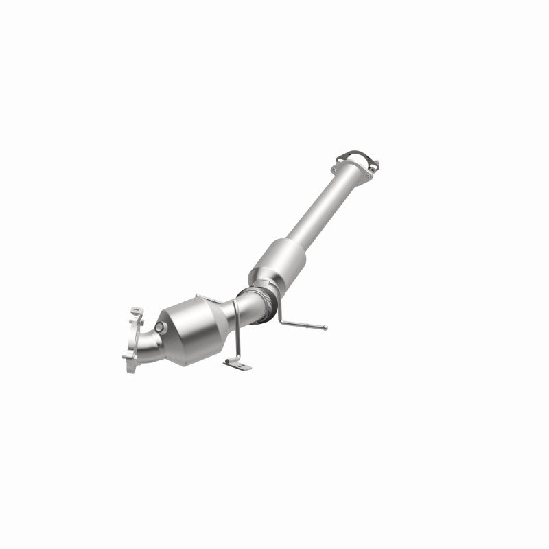 MagnaFlow 21-685 oem grade direct-fit catalytic converter, rear three-quarter view of the turntable spin