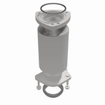 MagnaFlow 5461226 carb direct-fit catalytic converter, opposite front three-quarter view of the turntable spin