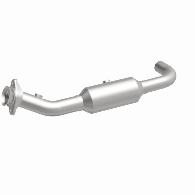 MagnaFlow 5551466 carb direct-fit catalytic converter, rear three-quarter view of the turntable spin