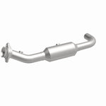 MagnaFlow 5551466 carb direct-fit catalytic converter, rear three-quarter view of the turntable spin