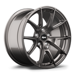 Gunmetal gray aluminum alloy wheel with ten-spoke design and five-bolt pattern on clean white background - APEX Wheels wheel for 17x9 ET30 5x120 - Anthracite