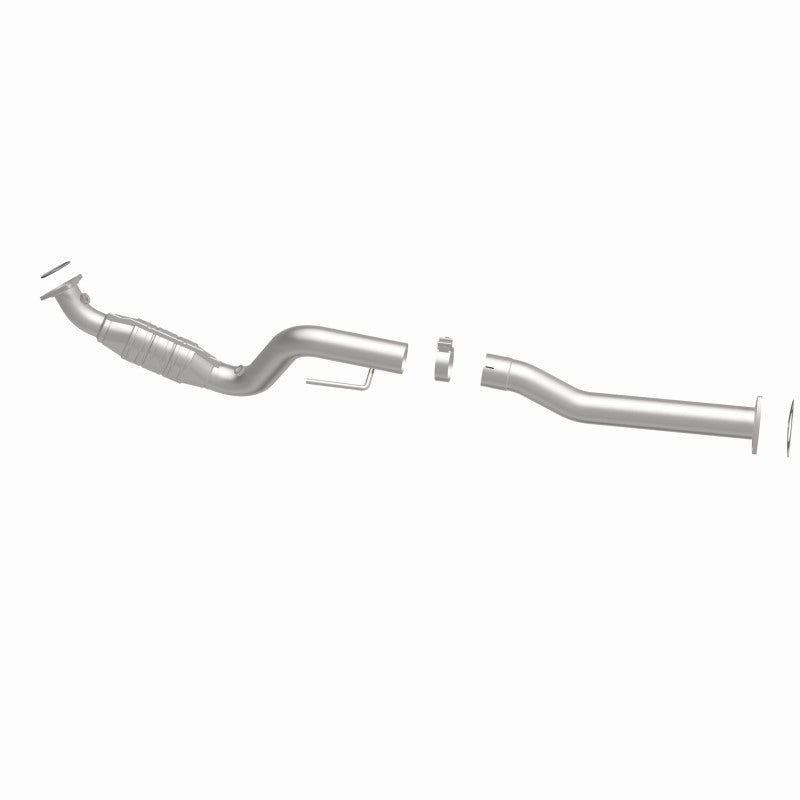 MagnaFlow 5451535 carb direct-fit catalytic converter, side view of the turntable spin