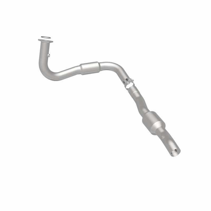 MagnaFlow 52492 oem grade direct-fit catalytic converter, rear three-quarter view of the turntable spin