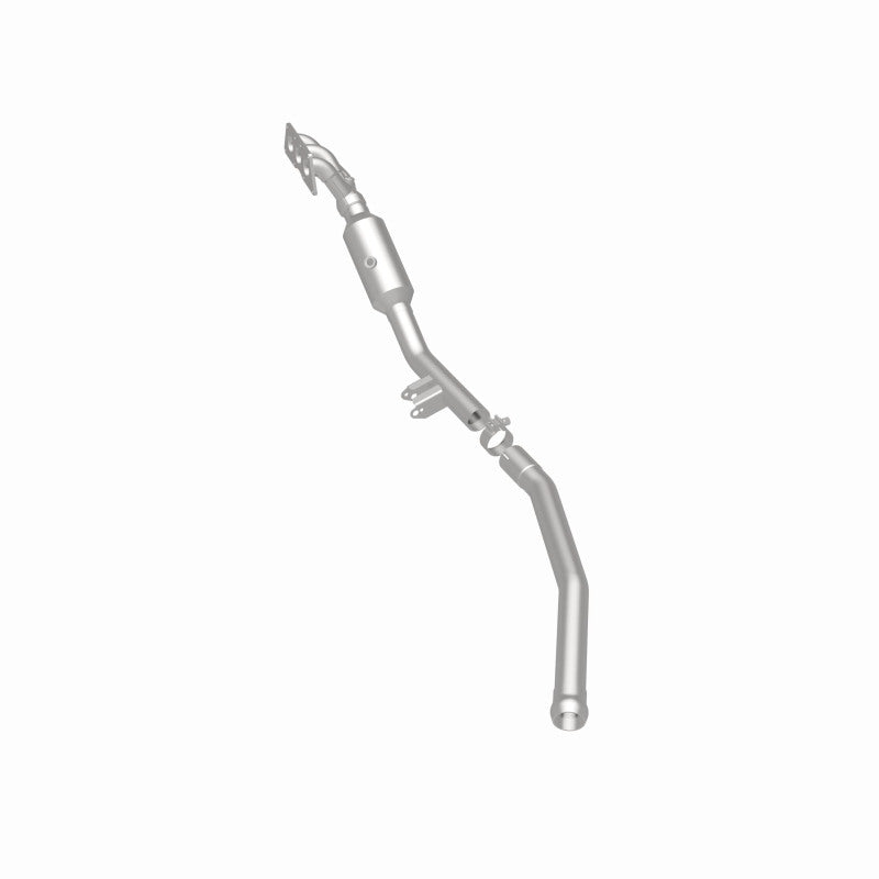 MagnaFlow 22-067 oem grade manifold converter, rear three-quarter view of the turntable spin
