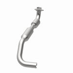 MagnaFlow 4583077 carb direct-fit catalytic converter, opposite rear three-quarter view of the turntable spin