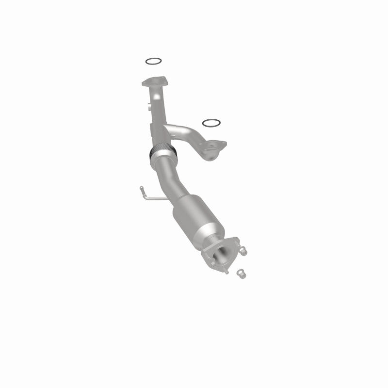 MagnaFlow 5592282 carb direct-fit catalytic converter, rear three-quarter view of the turntable spin