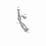 MagnaFlow 5592282 carb direct-fit catalytic converter, rear three-quarter view of the turntable spin