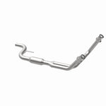 MagnaFlow 4481727 carb direct-fit catalytic converter, opposite rear three-quarter view of the turntable spin