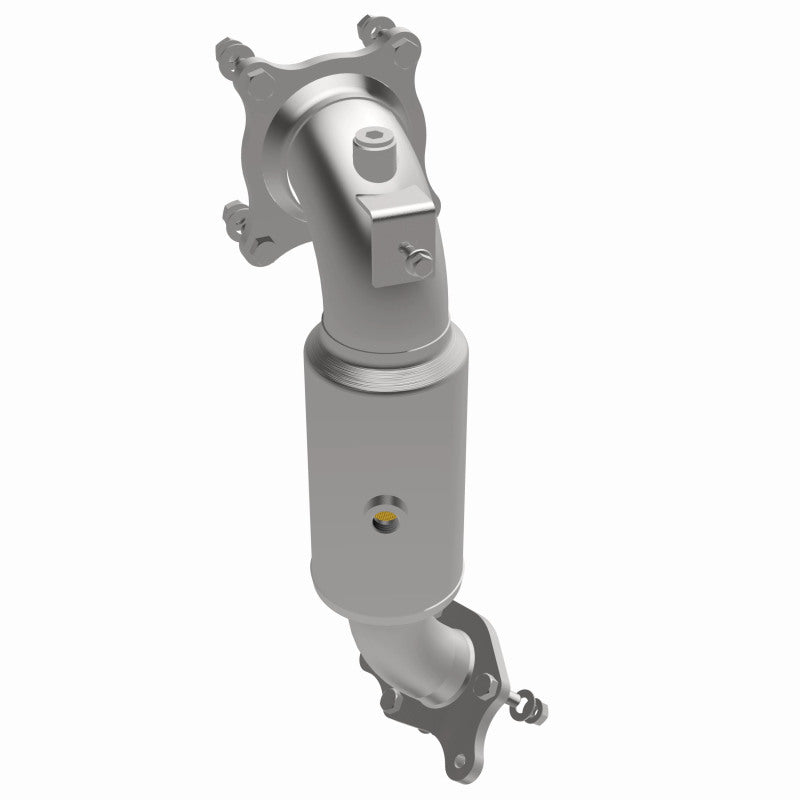 MagnaFlow 280152 oem grade direct-fit catalytic converter, rear three-quarter view of the turntable spin