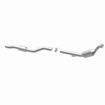 MagnaFlow 5561569 carb direct-fit catalytic converter, opposite rear three-quarter view of the turntable spin