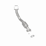 MagnaFlow 5571543 carb direct-fit catalytic converter, rear three-quarter view of the turntable spin