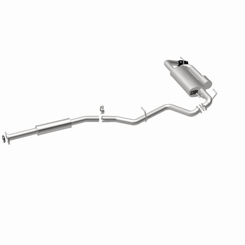 MagnaFlow 19676 overland series cat-back exhaust, rear view of the turntable spin