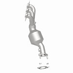 MagnaFlow 5531719 carb manifold converter, rear three-quarter view of the turntable spin