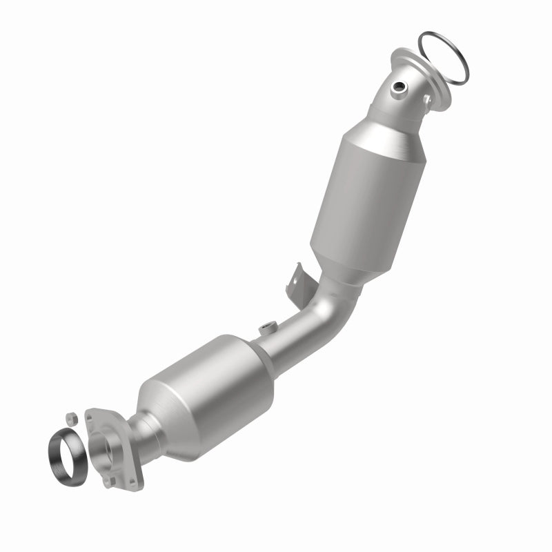 MagnaFlow 280755 oem grade direct-fit catalytic converter, rear view of the turntable spin