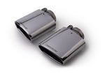 Pair of oval chrome angled tail pipes, Chrome Angled 142x72mm tip option for the Remus Mk7 GTI Axle-Back Facelift
