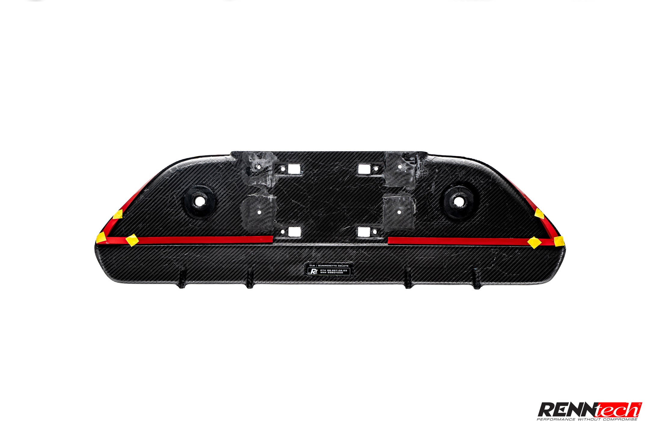 Back of the C257 bumperette delete with mounting tabs - Carbon Bumperette Delete for the 2019-2023 CLS-Class