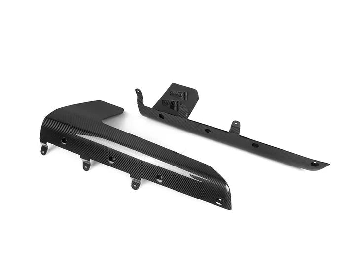 A back wide view of AUTOTECKNIC DRY CARBON SIDE SKIRT WINGLET SET - BMW G87 M2 2023+ with white background