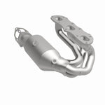 MagnaFlow 52390 oem grade manifold converter, front three-quarter view of the turntable spin