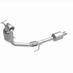MagnaFlow 280759 oem grade direct-fit catalytic converter, front three-quarter view of the turntable spin