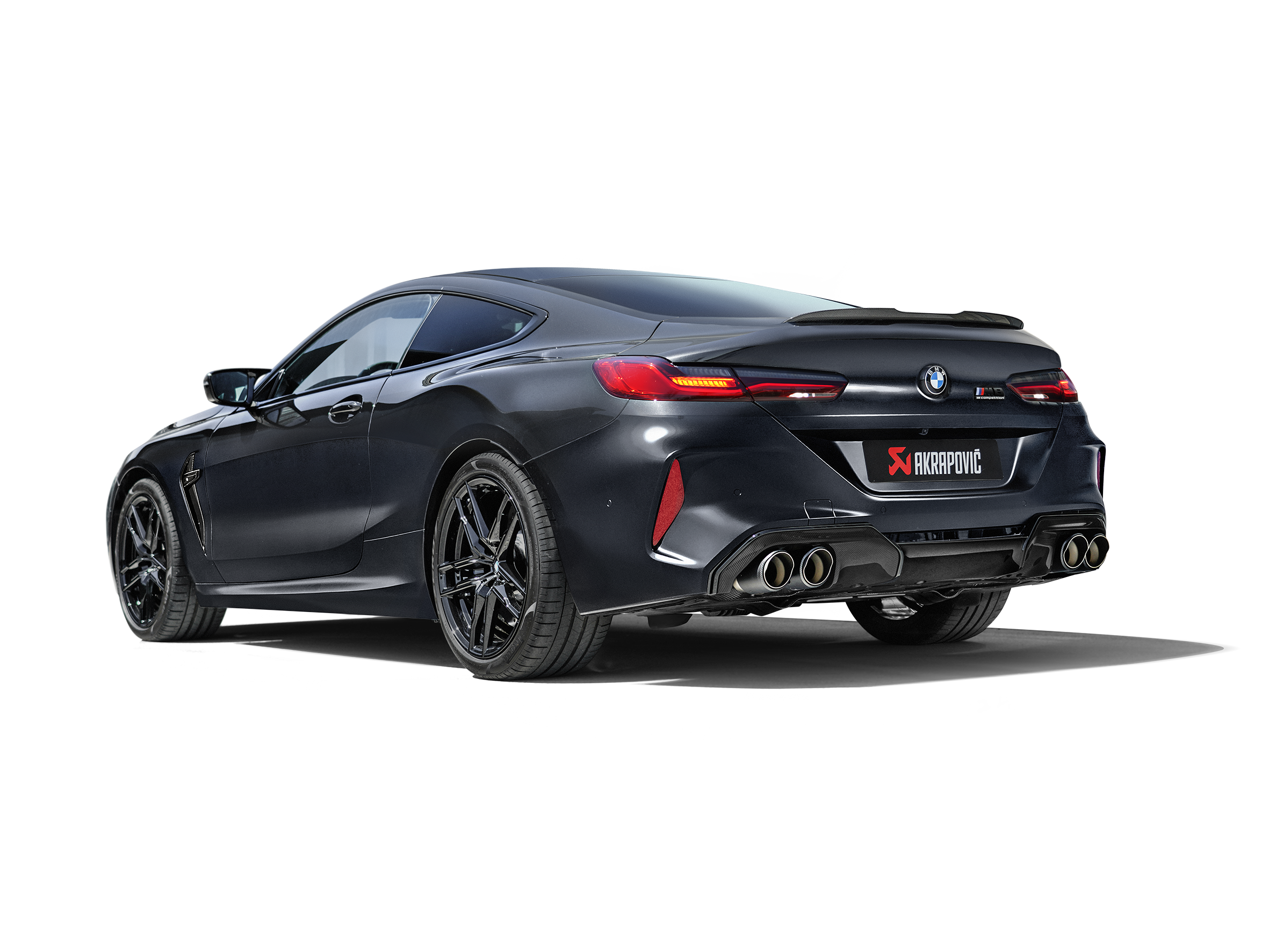 Akrapovic BMW M8/M8 Competition (F91/F92) Evolution Line Cat Back (Titanium) w/Carbon Tips S-BM/T/23 for BMW M8 F91/F92 2020-2025, detail view