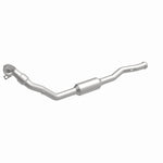 MagnaFlow 4481281 carb direct-fit catalytic converter, front three-quarter view of the turntable spin