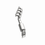 MagnaFlow 22-036 oem grade manifold converter, rear three-quarter view of the turntable spin