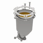 MagnaFlow 5411652 carb direct-fit catalytic converter, opposite rear three-quarter view of the turntable spin