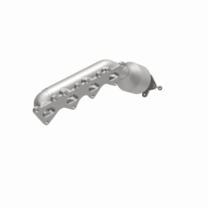 MagnaFlow 5531900 carb manifold converter, opposite front three-quarter view of the turntable spin