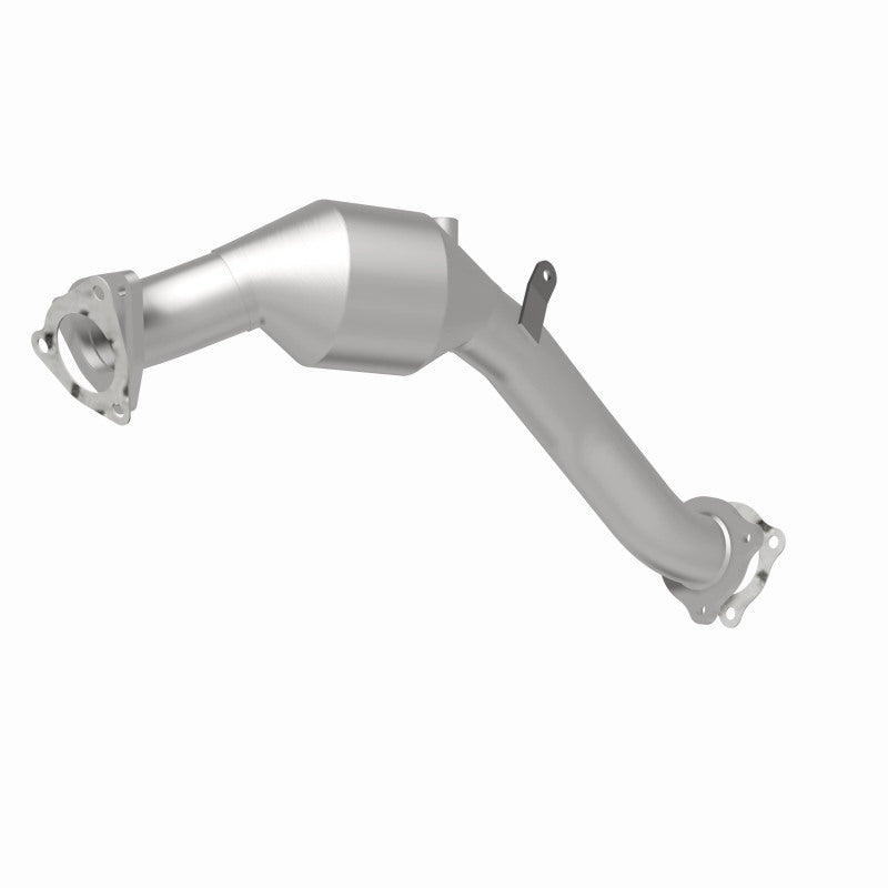 MagnaFlow 5451401 carb direct-fit catalytic converter, rear three-quarter view of the turntable spin