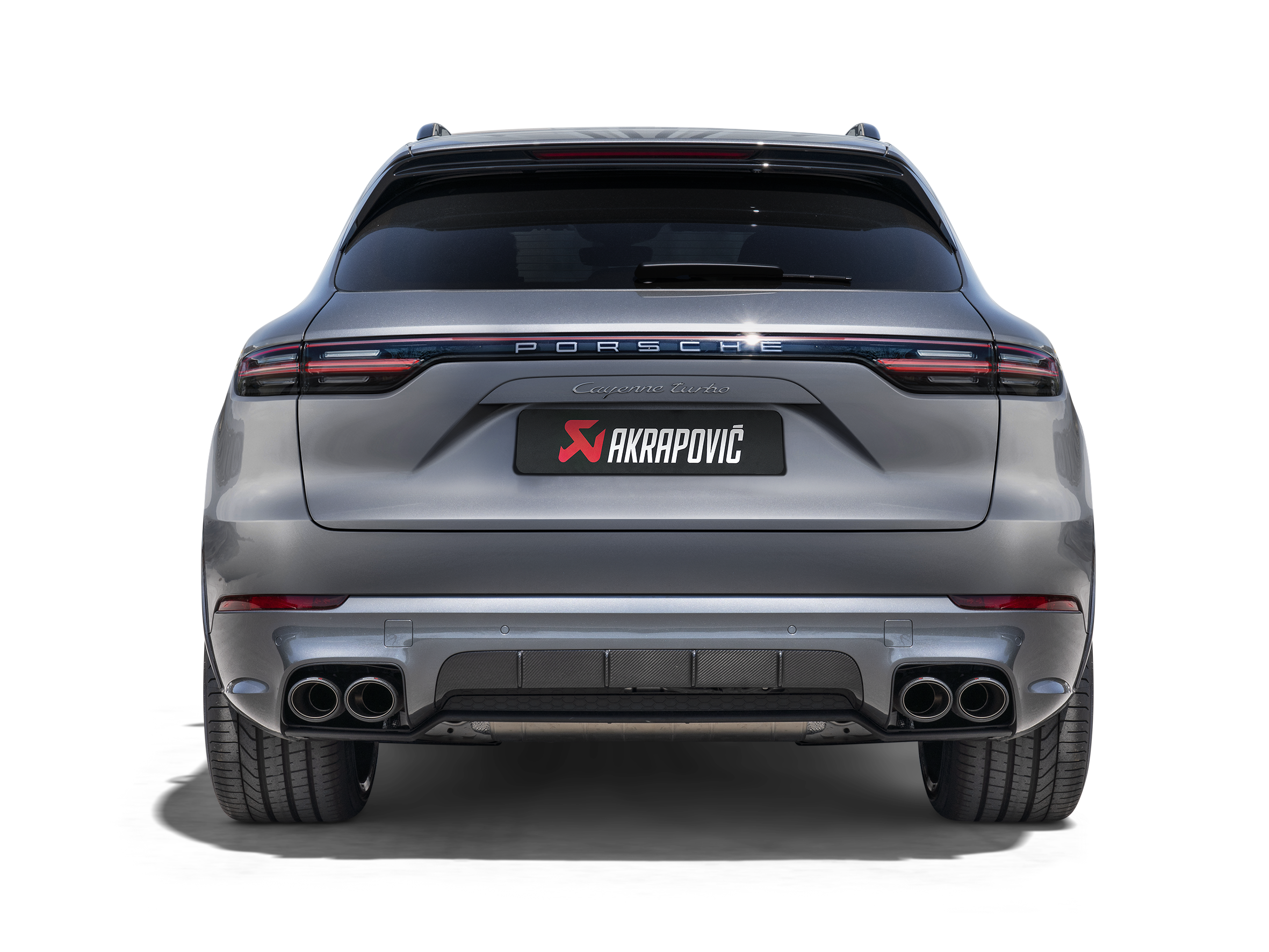 Akrapovic Porsche Cayenne Turbo/Coupe V8 (536) Evolution Line Cat Back (Titanium - Tips Req) S-PO/TI/17H for Porsche Cayenne Turbo / GTS / Coupe 9Y0 2019-2023, side view