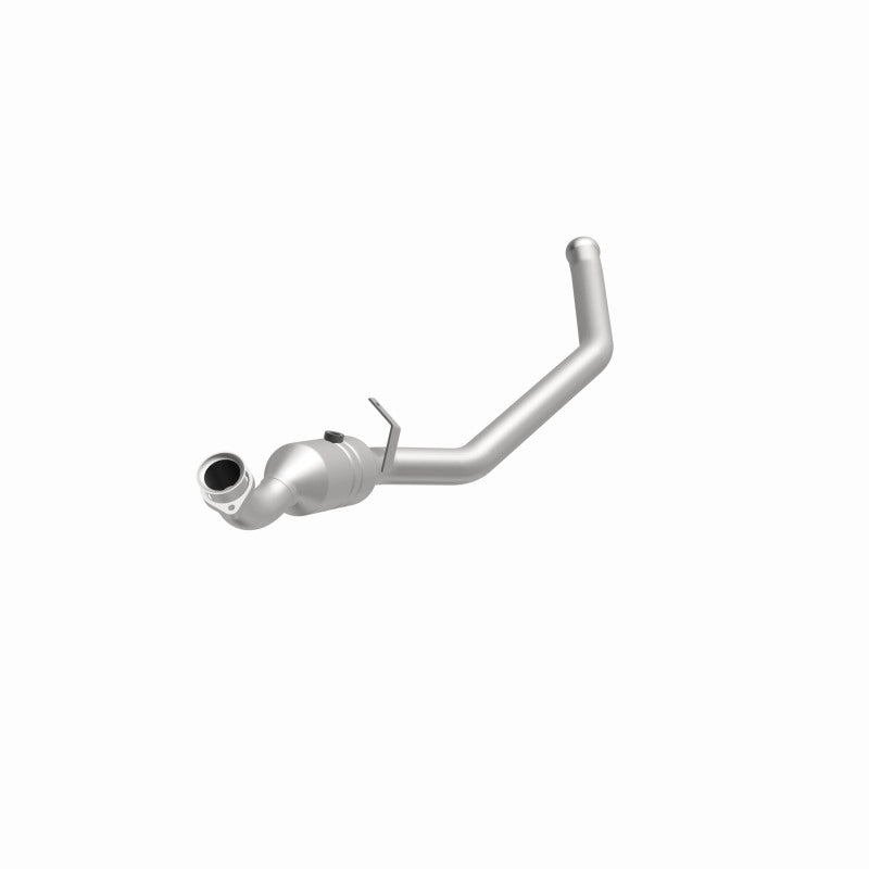 MagnaFlow 5551716 carb direct-fit catalytic converter, opposite front three-quarter view of the turntable spin