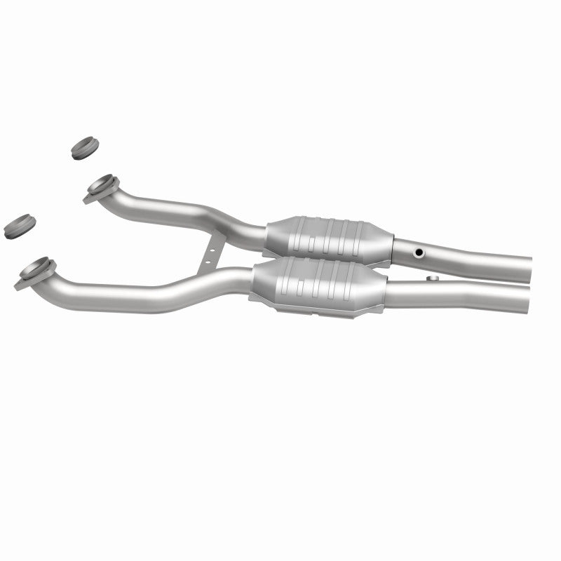 MagnaFlow 4481988 carb direct-fit catalytic converter, side view of the turntable spin