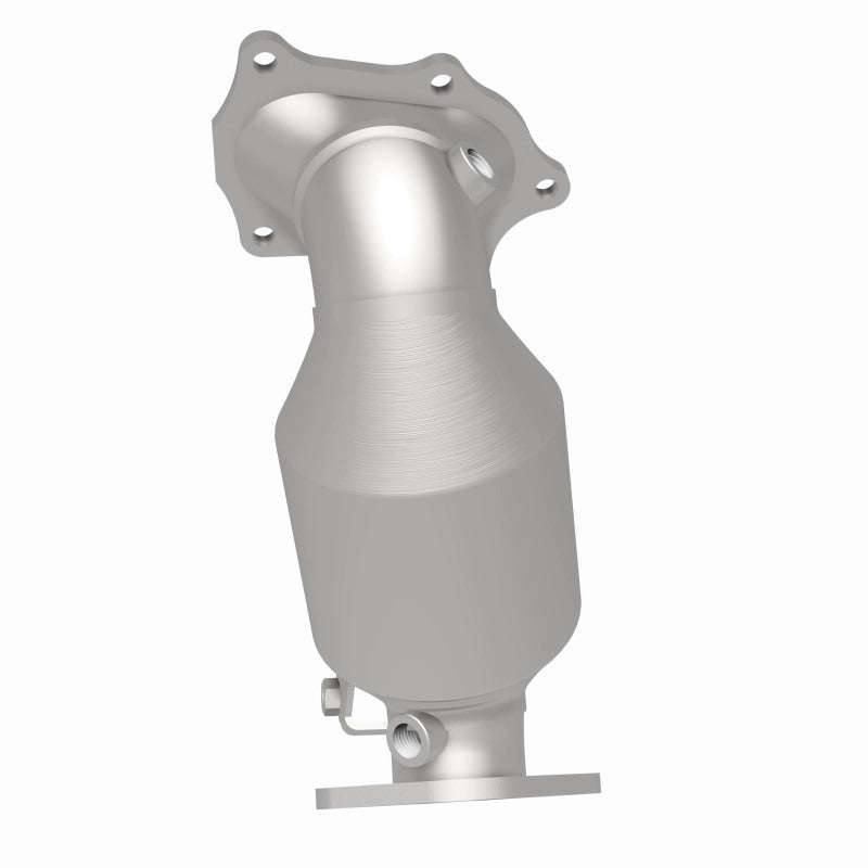 MagnaFlow 5411770 carb direct-fit catalytic converter, rear three-quarter view of the turntable spin