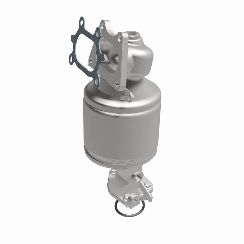 MagnaFlow 5551741 carb manifold converter, front three-quarter view of the turntable spin