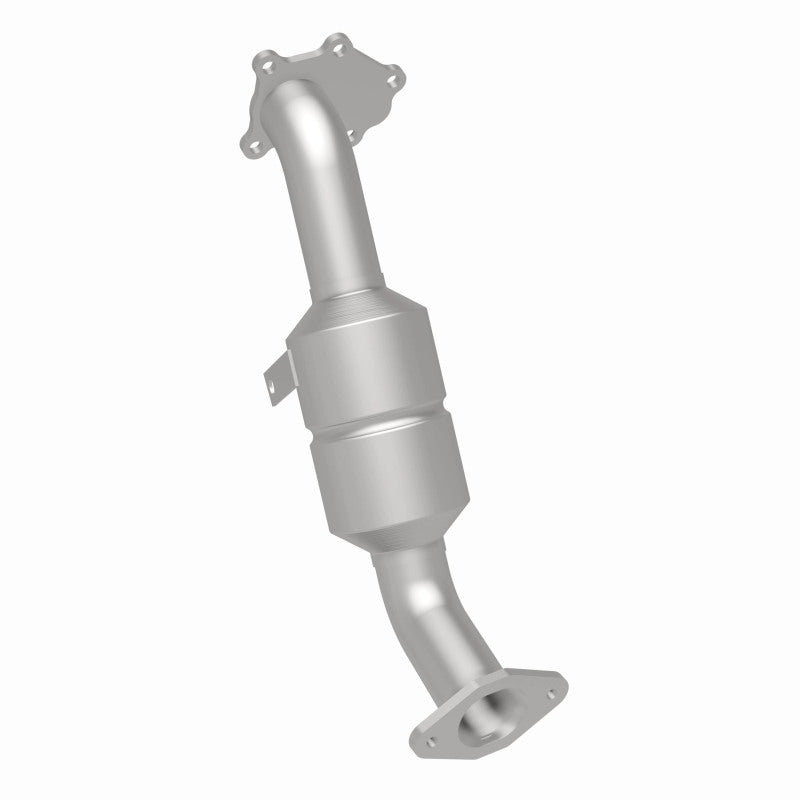 MagnaFlow 5411015 carb direct-fit catalytic converter, rear three-quarter view of the turntable spin