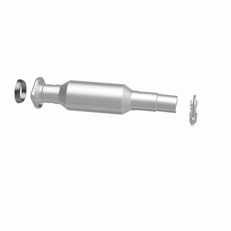 MagnaFlow 5592030 carb direct-fit catalytic converter, side view of the turntable spin
