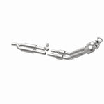 MagnaFlow 551799 carb direct-fit catalytic converter, opposite rear three-quarter view of the turntable spin
