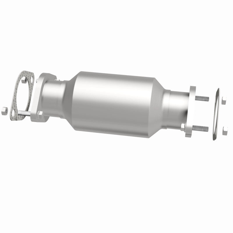 MagnaFlow 5421861 carb direct-fit catalytic converter, side view of the turntable spin