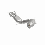 MagnaFlow 21-508 oem grade direct-fit catalytic converter, front three-quarter view of the turntable spin