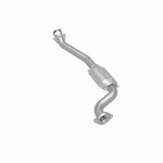 MagnaFlow 5592966 carb direct-fit catalytic converter, rear three-quarter view of the turntable spin