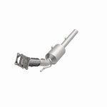 MagnaFlow 5561377 carb direct-fit catalytic converter, opposite front three-quarter view of the turntable spin