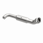 MagnaFlow 5551520 carb direct-fit catalytic converter, opposite front three-quarter view of the turntable spin