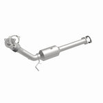 MagnaFlow 5461738 carb direct-fit catalytic converter, front three-quarter view of the turntable spin