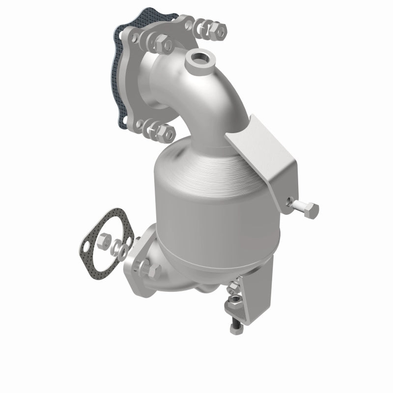 MagnaFlow 280574 oem grade direct-fit catalytic converter, rear view of the turntable spin