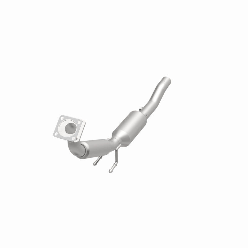 MagnaFlow 5461526 carb direct-fit catalytic converter, opposite front three-quarter view of the turntable spin