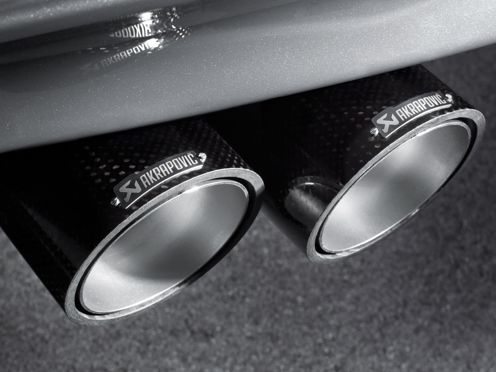 Akrapovic Slip-On Line (Titanium) M-BM/T/4H for BMW 1 Series M Coupe (E82) 2011-2012, rear view